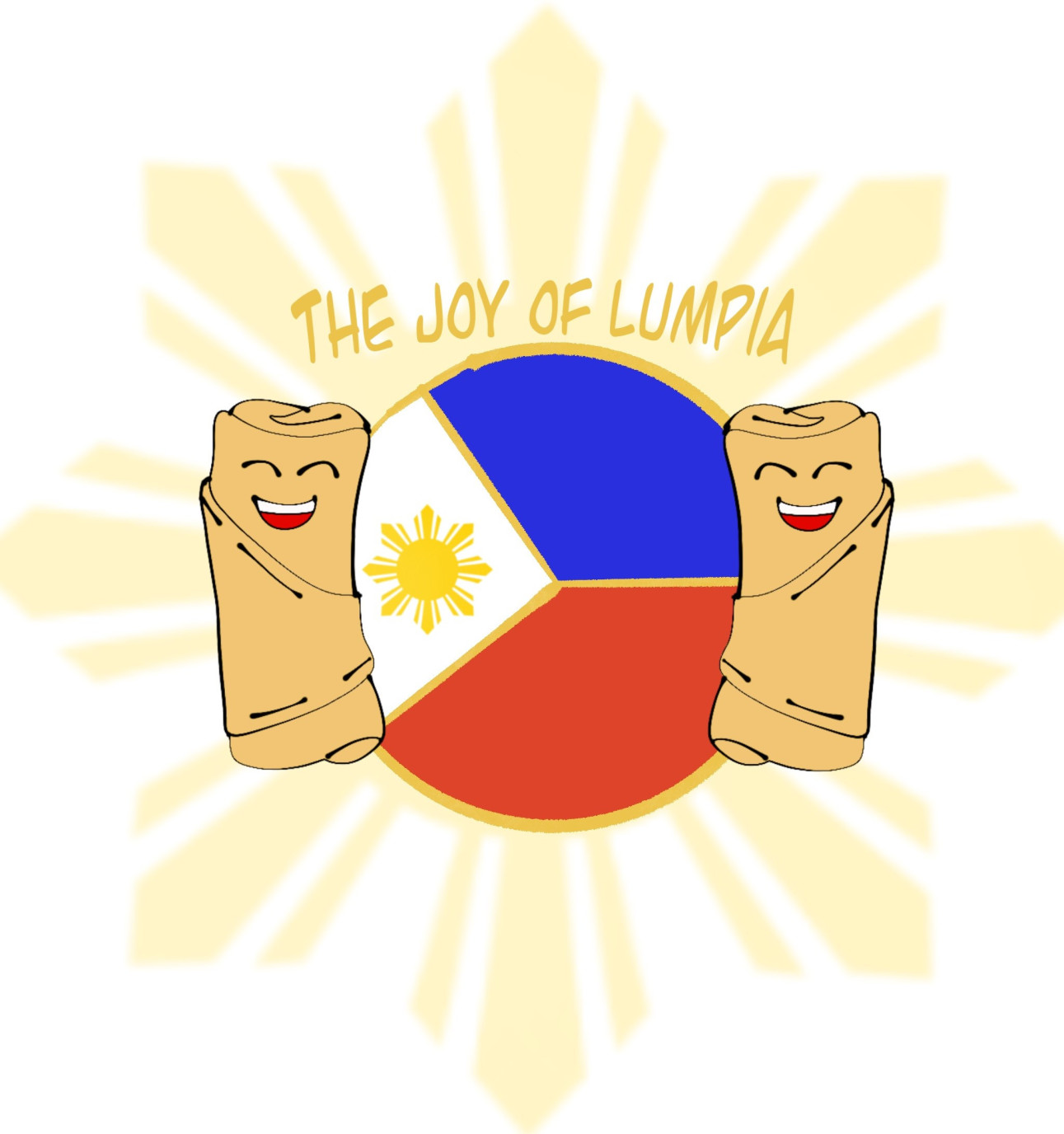 The Joy of Lumpia Logo, two lumpia and Philippine flag